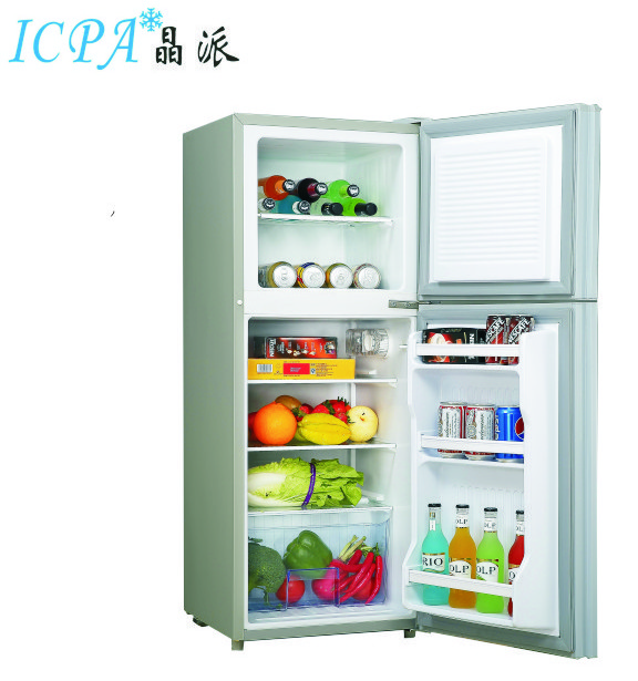 Solar Refrigerator 132 liter no Battery DC compressor Double Door Energy Fridge Freezer