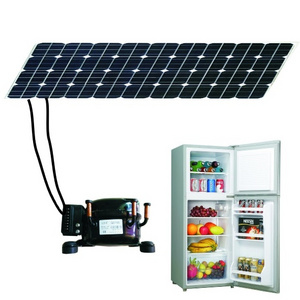 Solar Refrigerator 132 liter no Battery DC compressor Double Door Energy Fridge Freezer