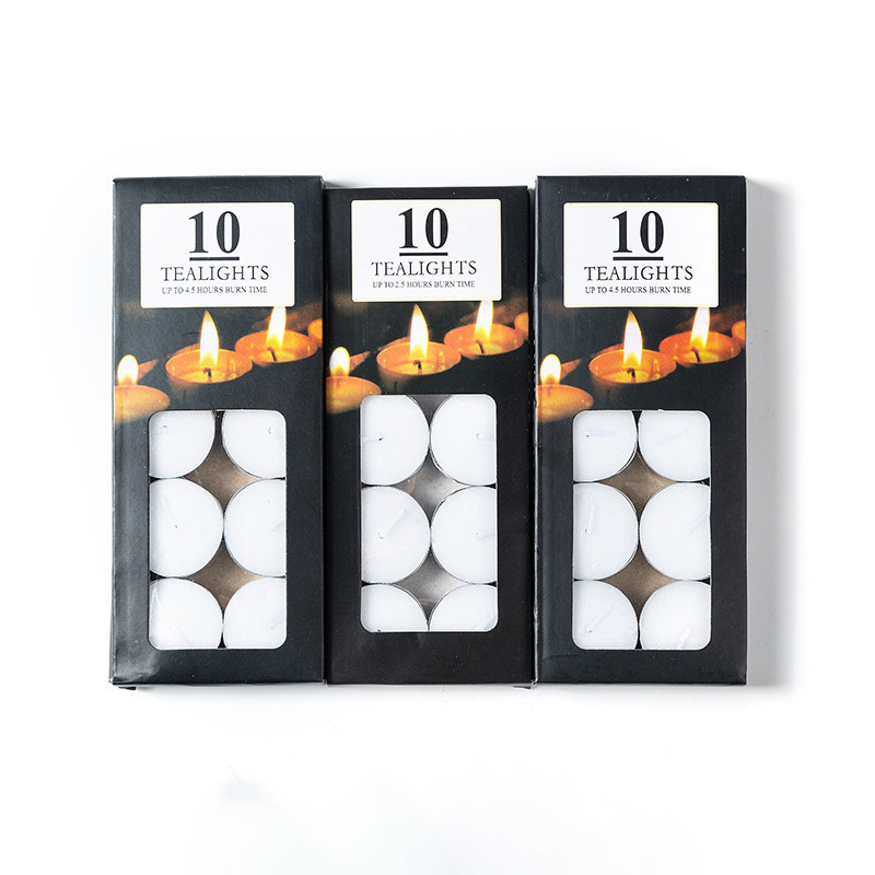 Wholesale 10Pcs White Unscented Mini Paraffin Wax Tea Light Candle Set Tealight Candles With Low Moq