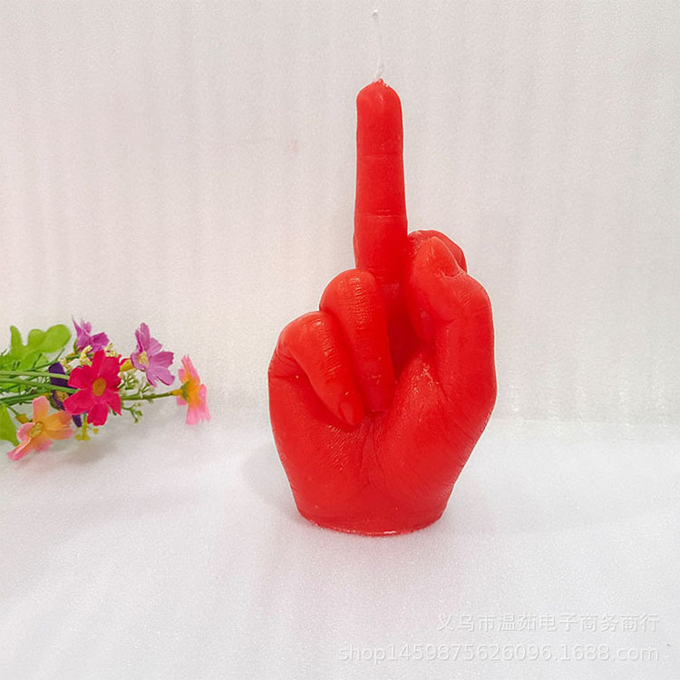 New Design Middle Finger Funk Hand Shape Beeswax Soy Wax Scented Candles