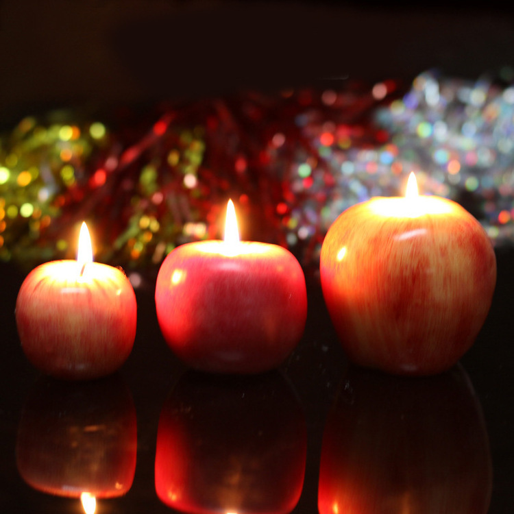 Wholesale Festival Decoration Apple Scented Candle Christmas Apple Candles