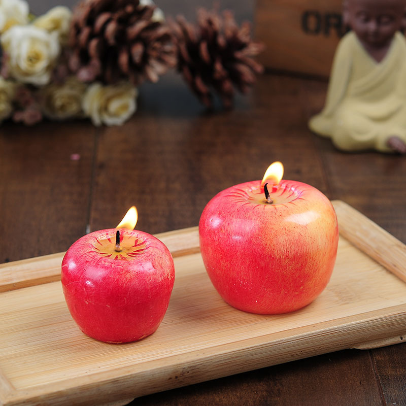 Wholesale Festival Decoration Apple Scented Candle Christmas Apple Candles