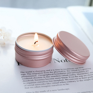 Portable Small Soy Wax Candle High Quality Souvenir Rose Gold Tin Can Scented Candles