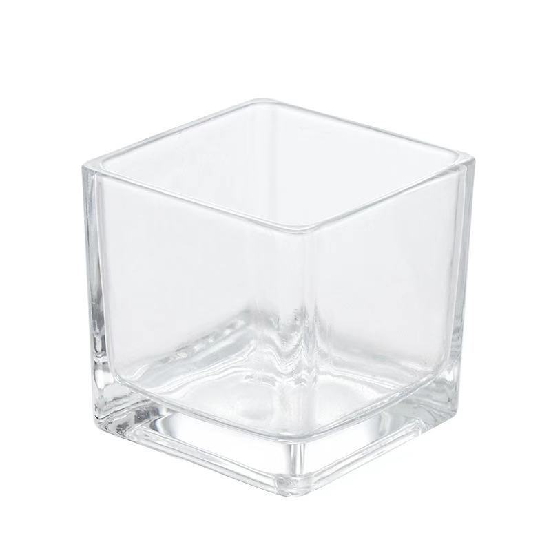 Square Glass Candle Jars Decorative Glass Jars Candle Container For Home Decoration