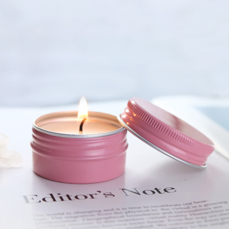 Portable Small Soy Wax Candle High Quality Souvenir Rose Gold Tin Can Scented Candles