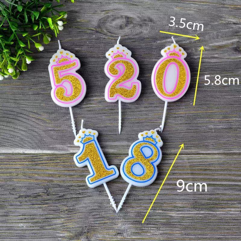 Birthday Candle Crown Cute Cake Candle Decoration Number 0-9 Children Happy Birthday Candle