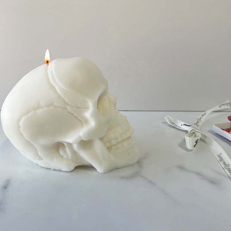 Novelty Custom Halloween Easter Cool Human Skulled Gothic Scented Candles For Halloween