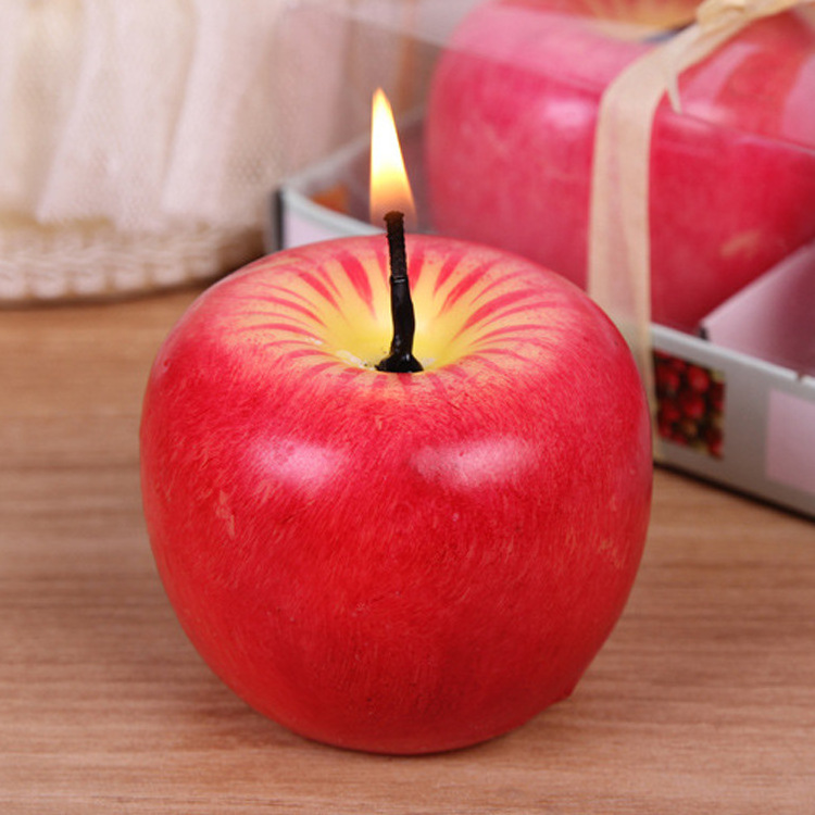 Wholesale Festival Decoration Apple Scented Candle Christmas Apple Candles