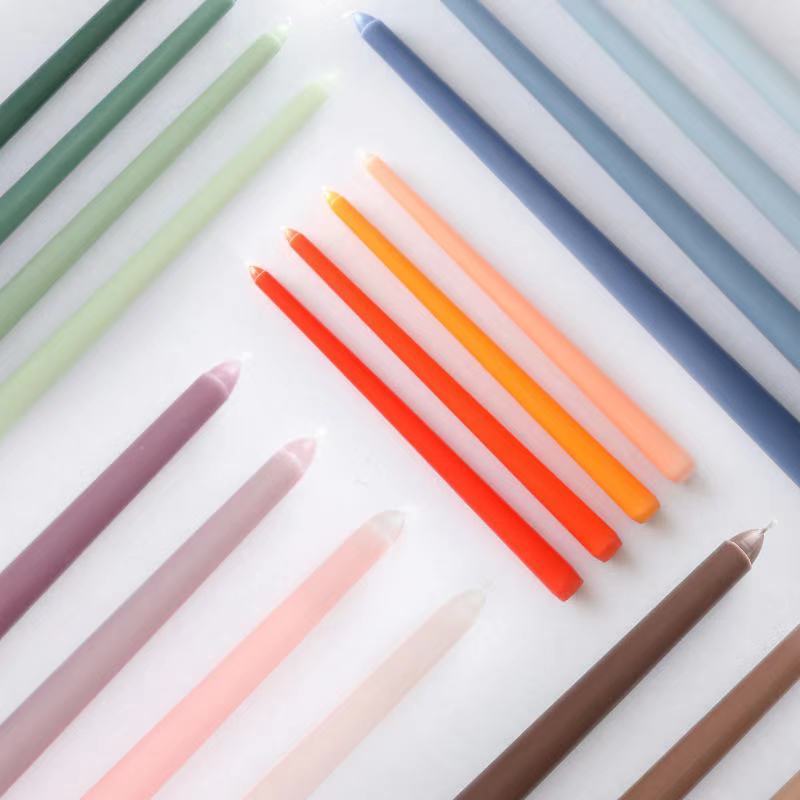 Colorful 4 pcs Packing Wholesale Scented Candles Long Rod Candles Taper Candles For Romantic Dinner