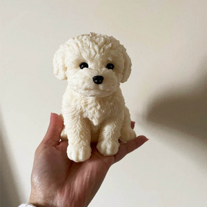 Cute Sitting Teddy Dog Enthusiast Home Decoration Candle Animal Teddy Dog Soy Wax Scent Candle