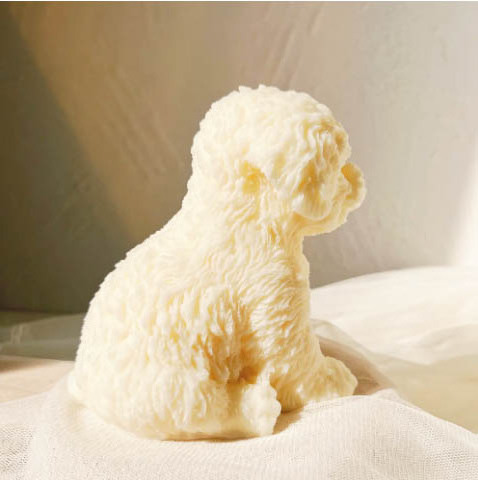 Cute Sitting Teddy Dog Enthusiast Home Decoration Candle Animal Teddy Dog Soy Wax Scent Candle