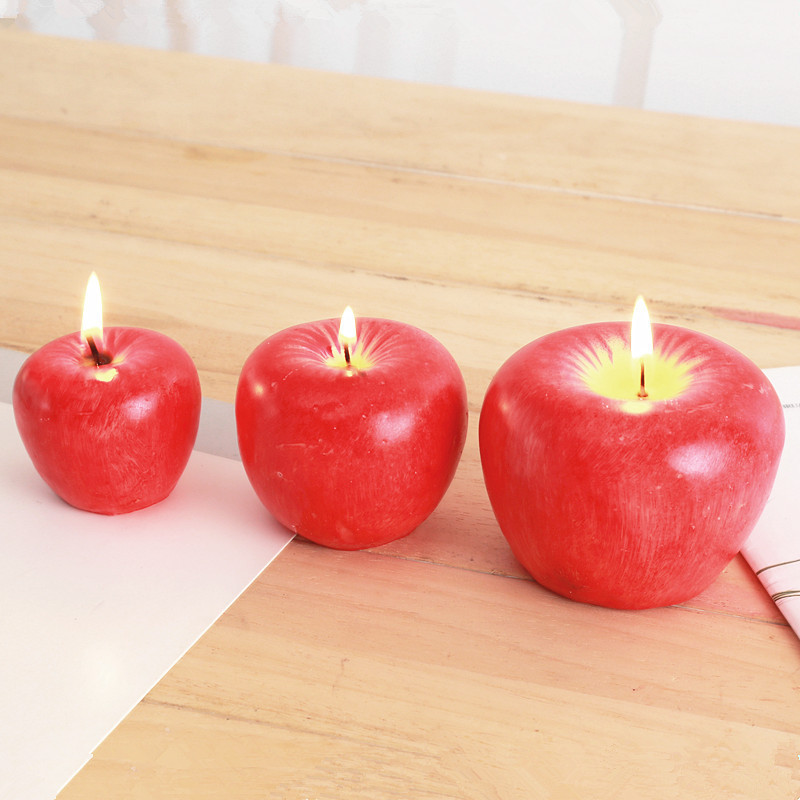 Wholesale Festival Decoration Apple Scented Candle Christmas Apple Candles