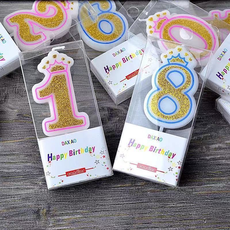 Birthday Candle Crown Cute Cake Candle Decoration Number 0-9 Children Happy Birthday Candle