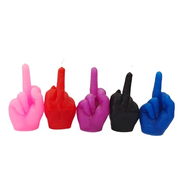 New Design Middle Finger Funk Hand Shape Beeswax Soy Wax Scented Candles