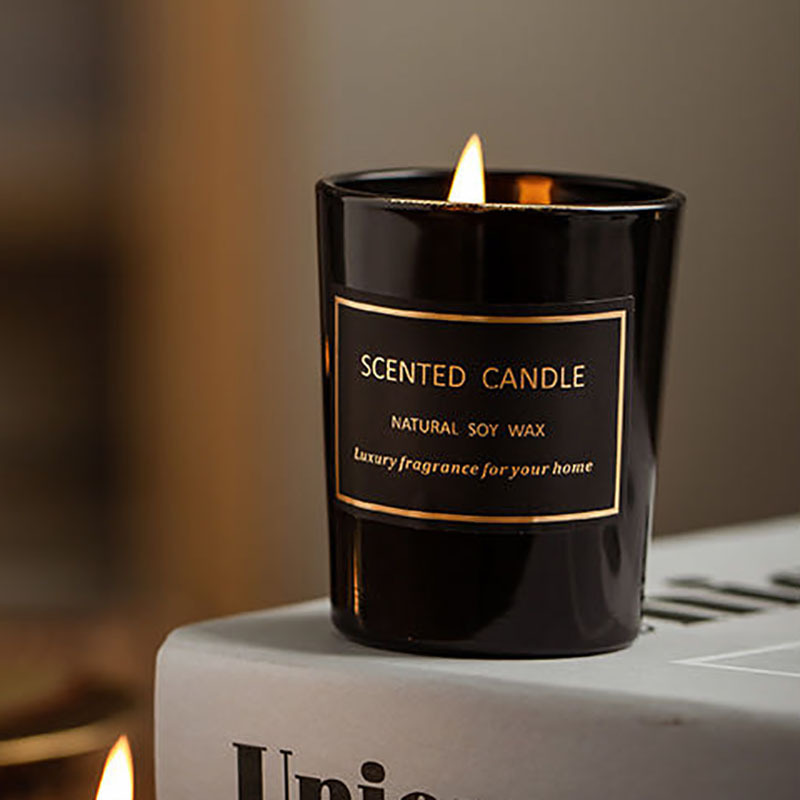 Luxury Soy Wax Scented Candles Gift Set Scented Candles In Black Jar