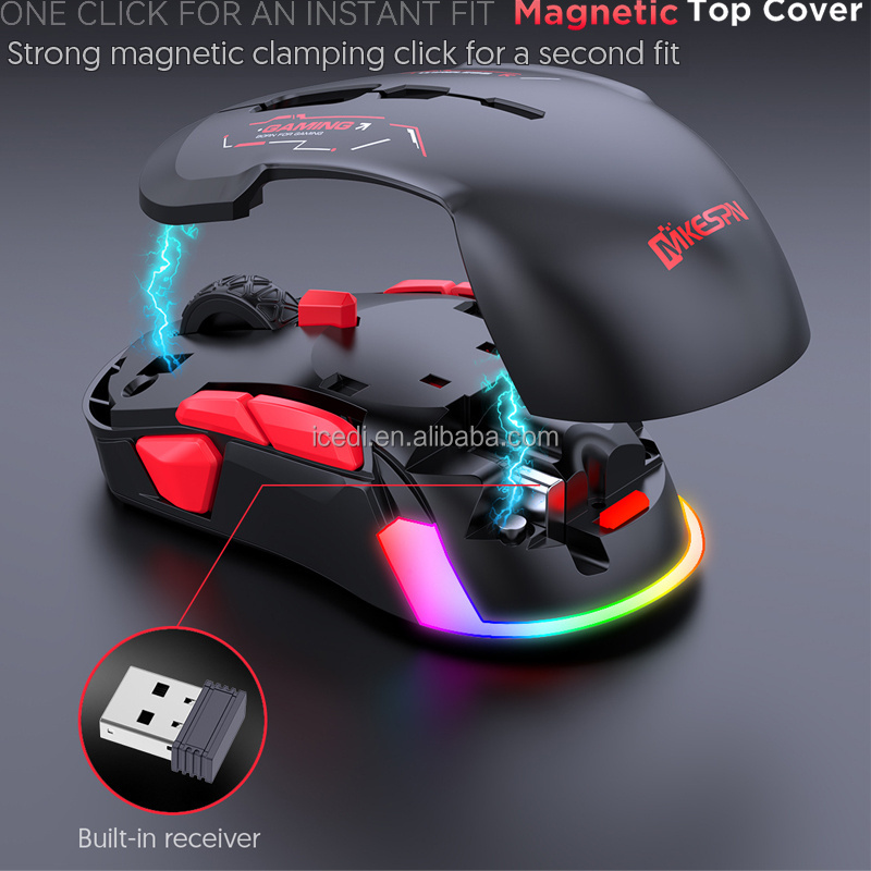 Wholesale LAPTOP Deluxe Left Hands Mouse 20G Acceleration  Deluxe 10D RGB Gamer Mice Computer Mouse