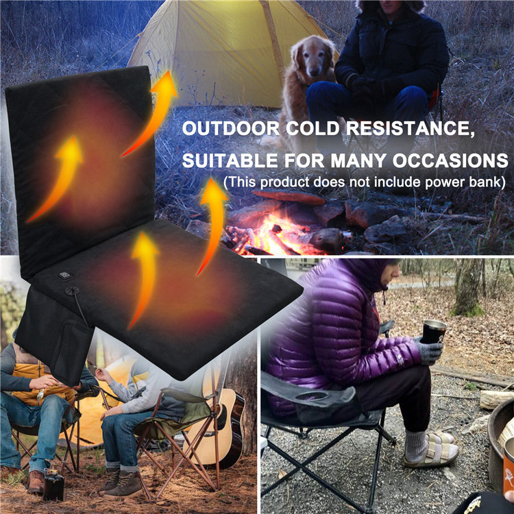 Outdoor Warm Chair Three-speed Temperature Control Folding Heated Seat Cushion for Camping Moon Fishing Chair  Office Chair