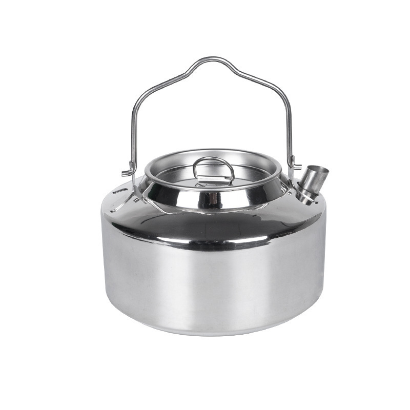 Outdoor 1.3 L  Camping Kettle 304 Stainless Steel Tea Pot Ultralight for Campfire Hiking Field