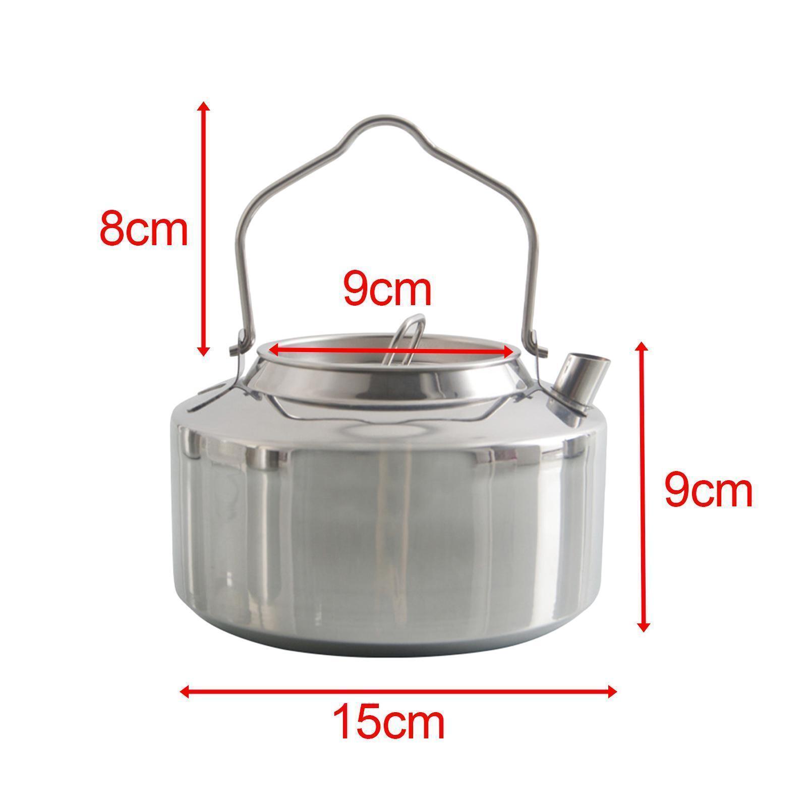 Outdoor 1.3 L  Camping Kettle 304 Stainless Steel Tea Pot Ultralight for Campfire Hiking Field