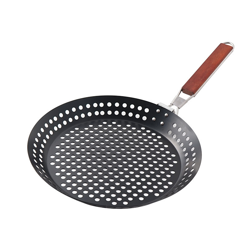 Outdoor BBQ Folding Non-stick Frying pan  Folding Round Barbecue Plate Camping Multifunctional Grilled Steak Barbecue Plate