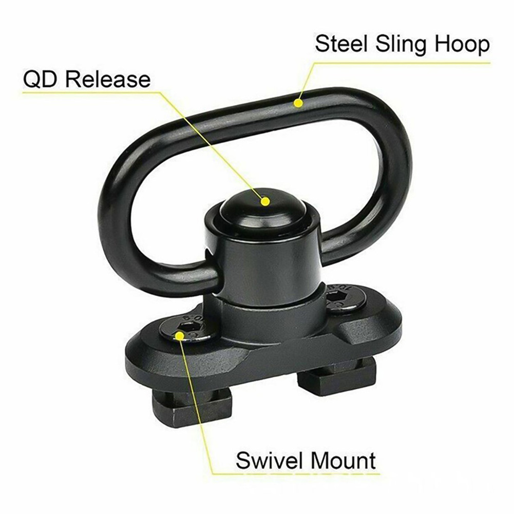 1.25'' QD Sling Swivel Mount Heavy Duty Quick Detach Push Button Swivels Strap Quick Detach Release Loop