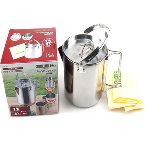 Outdoor Hiking Portable Cookware Survival  Kettle 1.2L Water TeaPot Coffee Pot for Camping