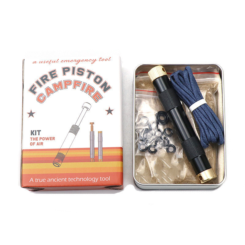 Outdoor Fire Piston Emergency Fire Starter Set Tools With Outdoor Bushcraft Fire making Kit EDC Kit