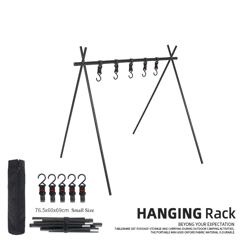 Outdoor Camping Rack Detachable Triangle Bracket Aluminum Alloy Hanging Clothes Rack Camping hook Clothes Drying Rack Finishing