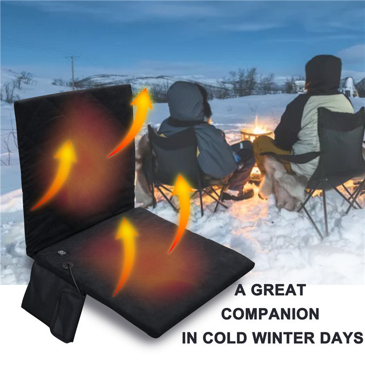 Outdoor Warm Chair Three-speed Temperature Control Folding Heated Seat Cushion for Camping Moon Fishing Chair  Office Chair