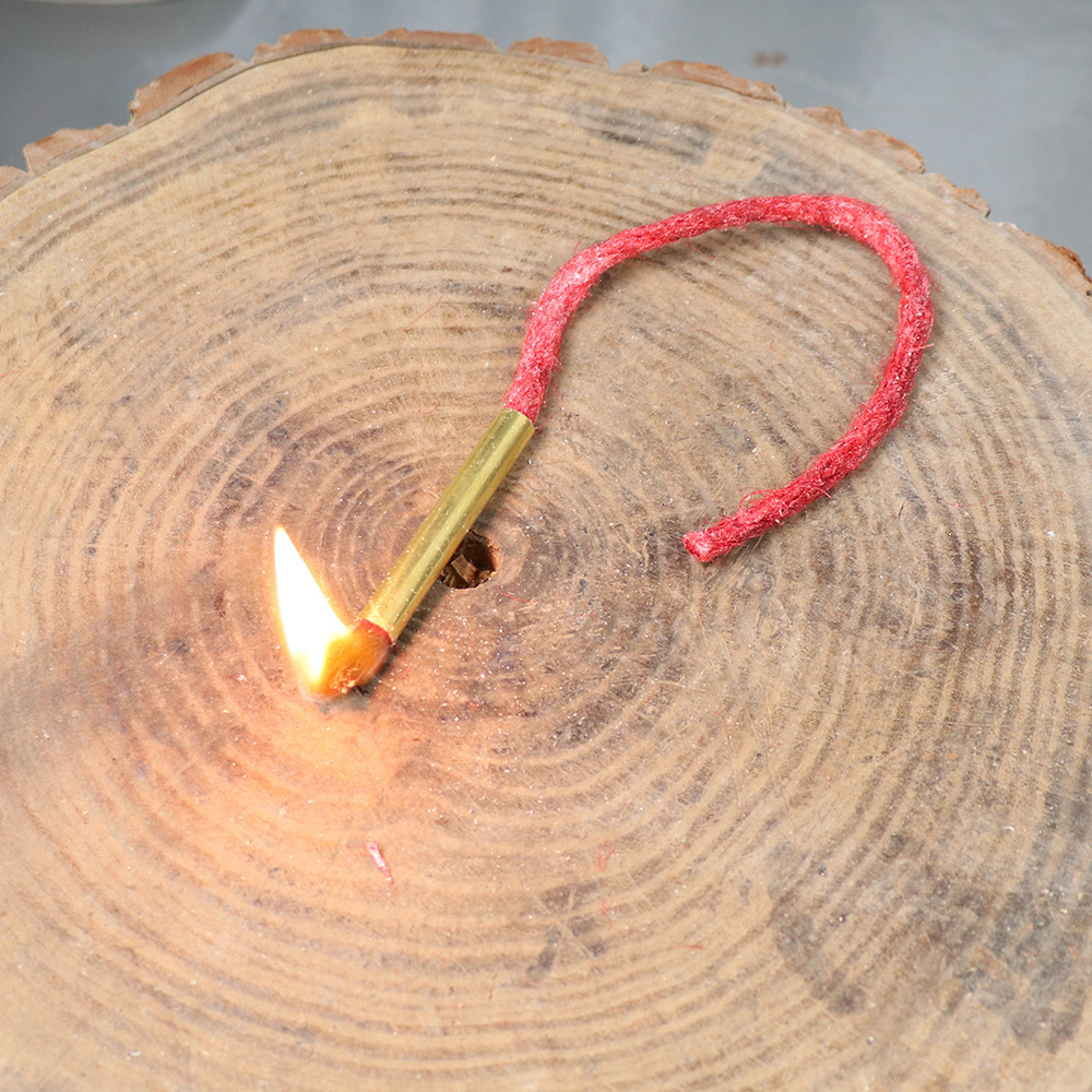 Survival Tinder Wick Fire Starter Rope with Bellow & Tinder Wood-burning Fireplace Fire Lighter Fire Wire Rope Beeswax Hemp Rope