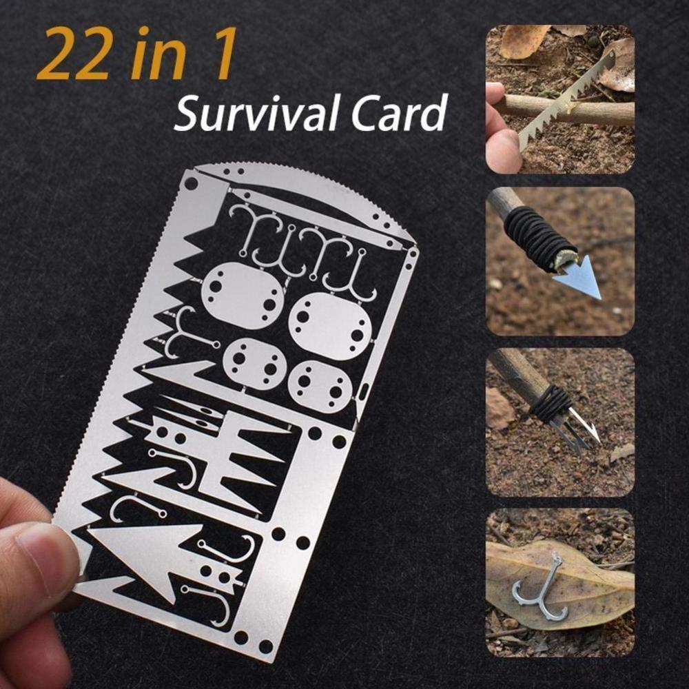 EDC 22 In 1 Fishing Gear Credit Card Multi-Tool Survival Fishing Card Outdoor Emergency Camping  Hunting Hiking EDC Kit