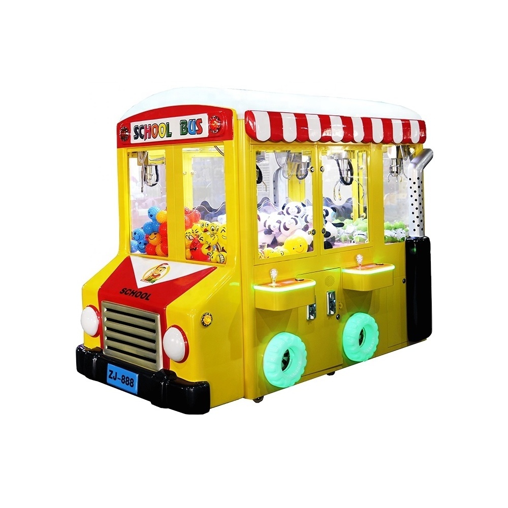 school bus crane machine plush toy claw vending machines for sale