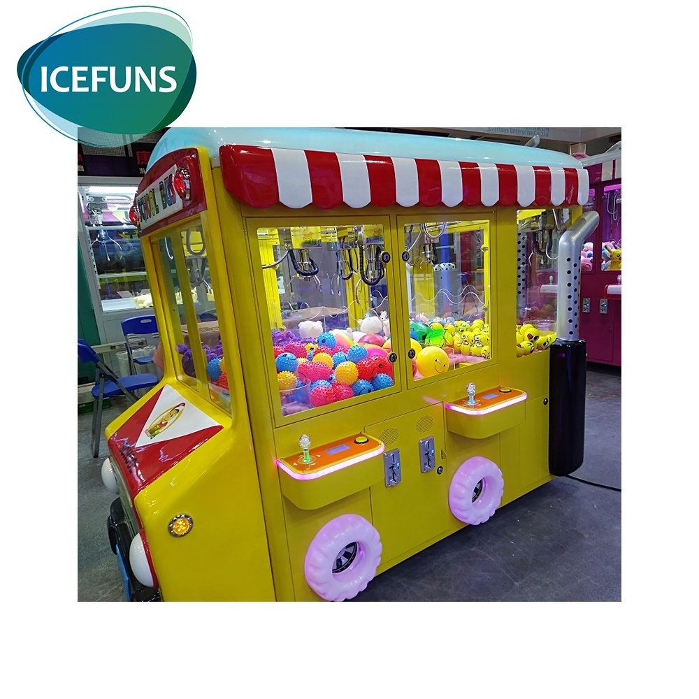 school bus crane machine plush toy claw vending machines for sale