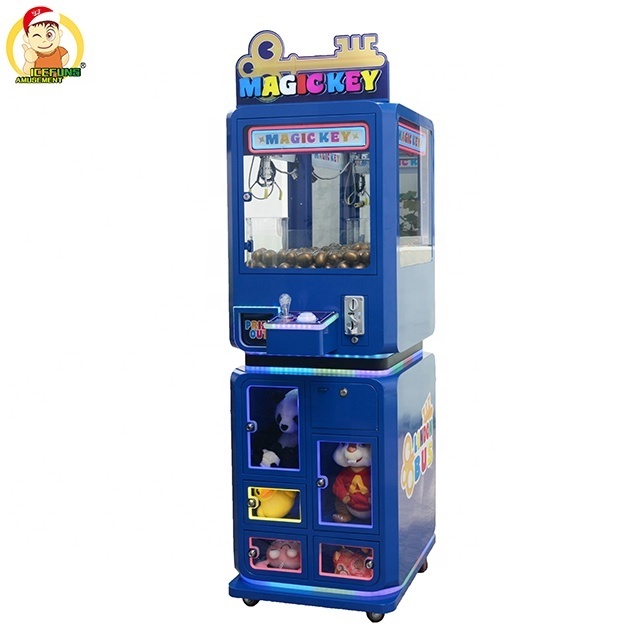 High Earning Find The Key Crane Claw Machine Token Game in the Arcade