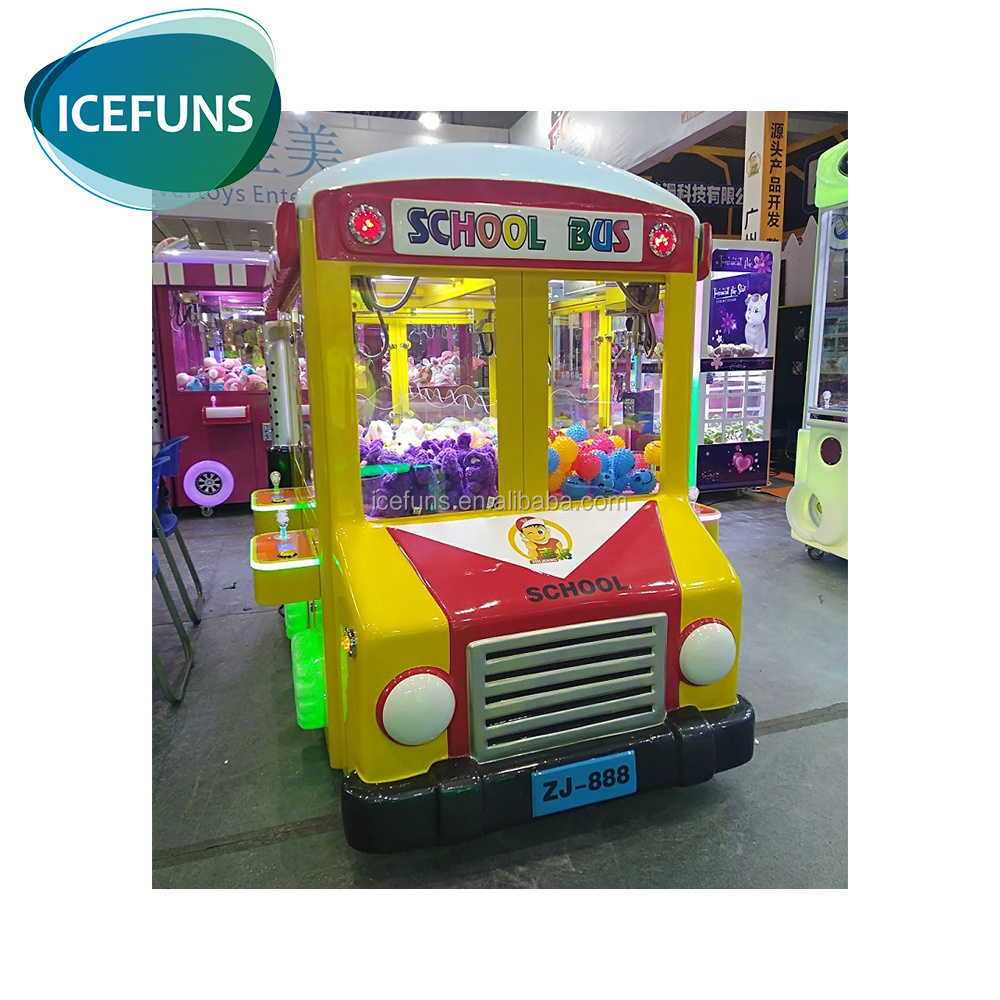 school bus crane machine plush toy claw vending machines for sale