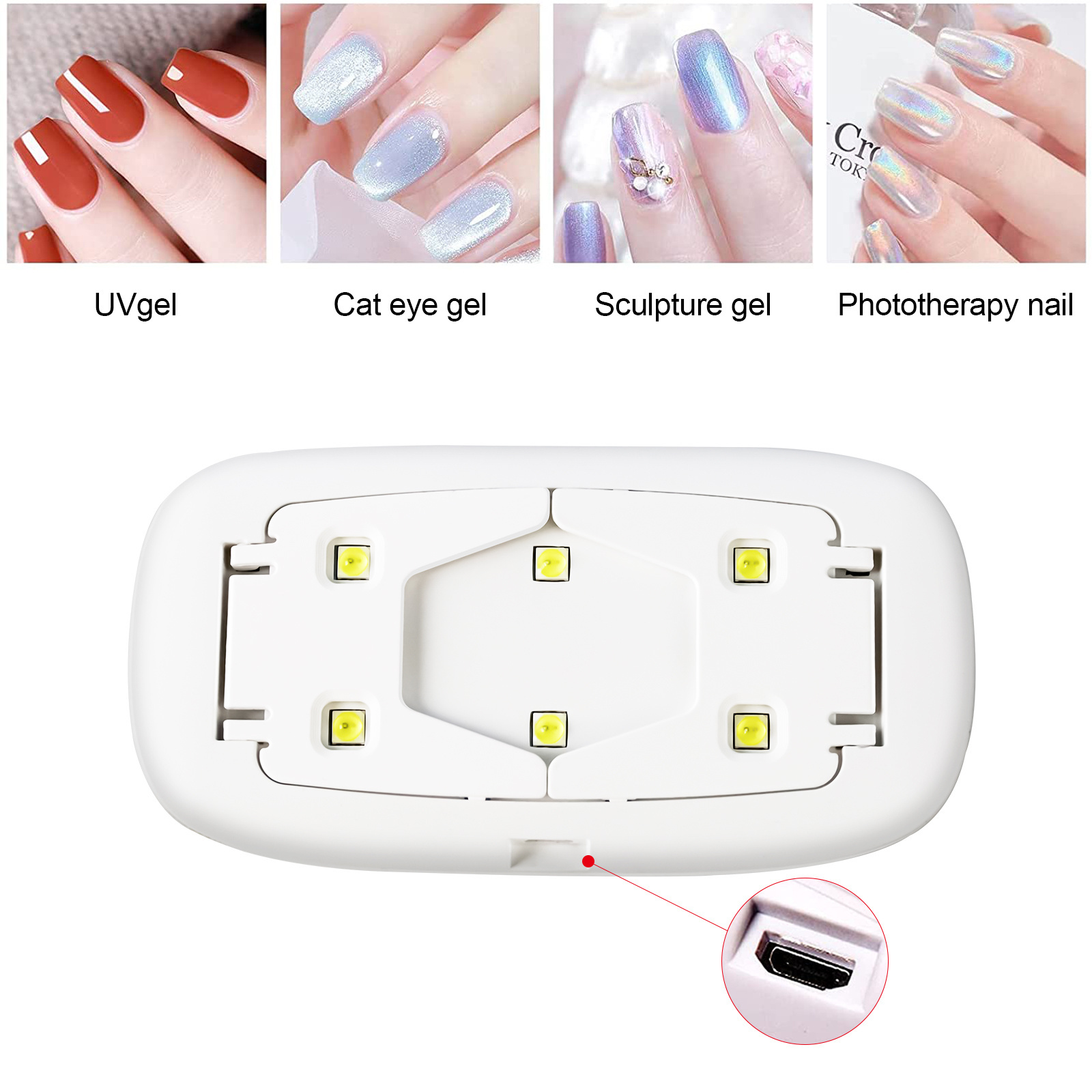 IMTITI Professional beauty salon Nail polish dryer Lamp 6W LED Sun UV Manicure nail Lamp UV/LED gels nail dryer lamp