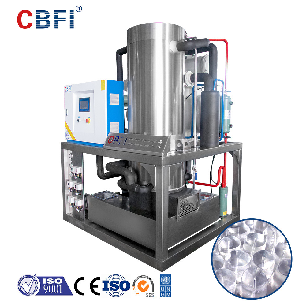 CBFI 1T 2 ton 5 10 15 20 25 30 Tons Automatic Tube Ice Making Machine/ Industrial Ice Maker for cool drinks