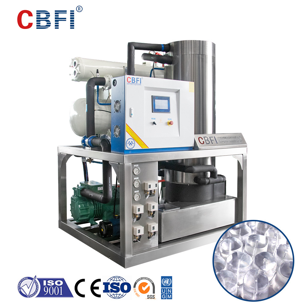 CBFI 1T 2 ton 5 10 15 20 25 30 Tons Automatic Tube Ice Making Machine/ Industrial Ice Maker for cool drinks