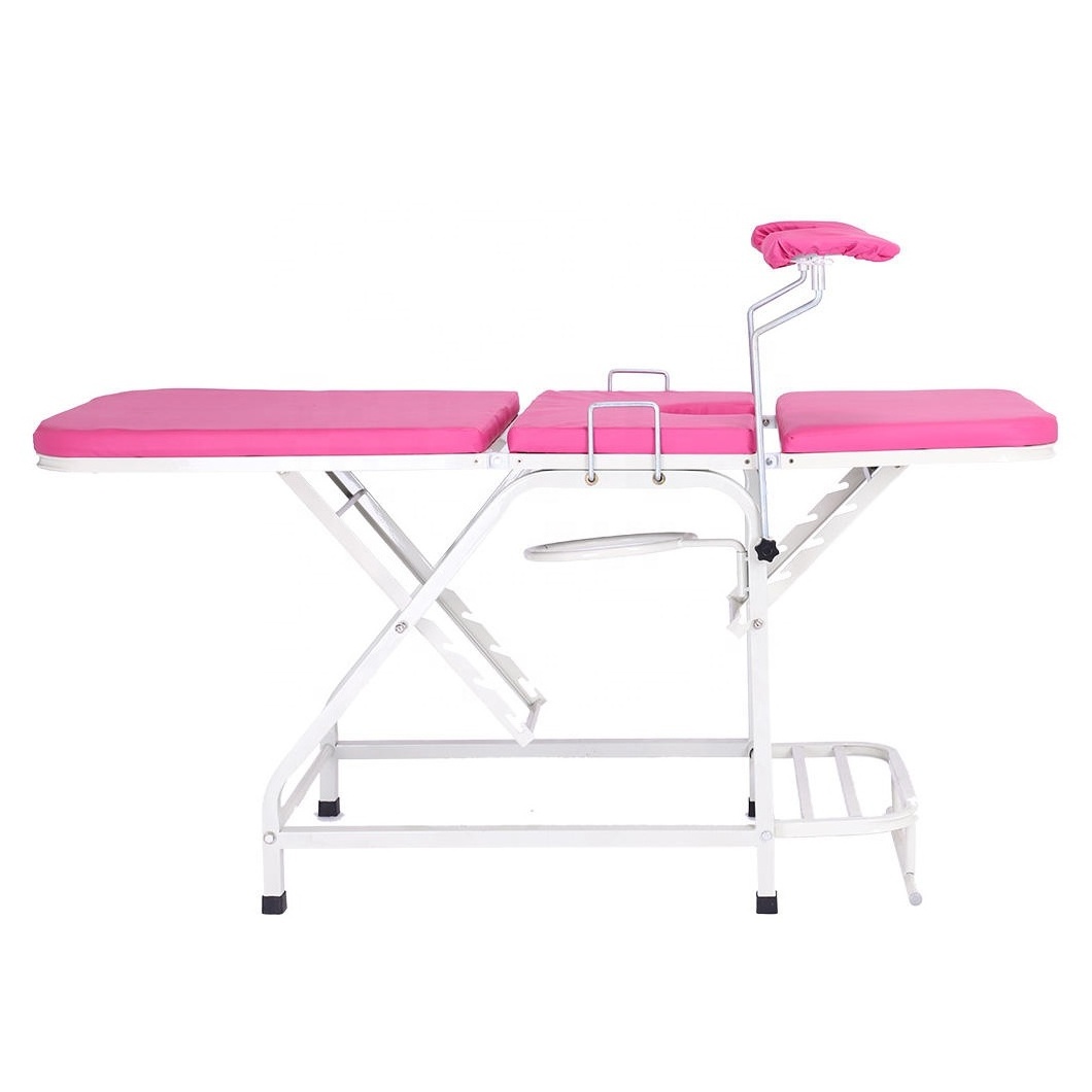 IN-G001A Medical Portable Manual Stainless Steel Gynecological Examination ChairTable Obstetric Gynecology Hospital Delivery Bed