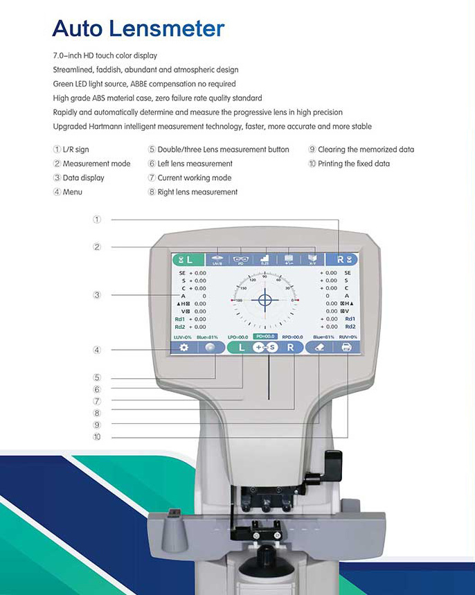 Optometry Optics Instruments Computerized Lensometer L890 Auto Digital Lensmeter For Ophthalmology