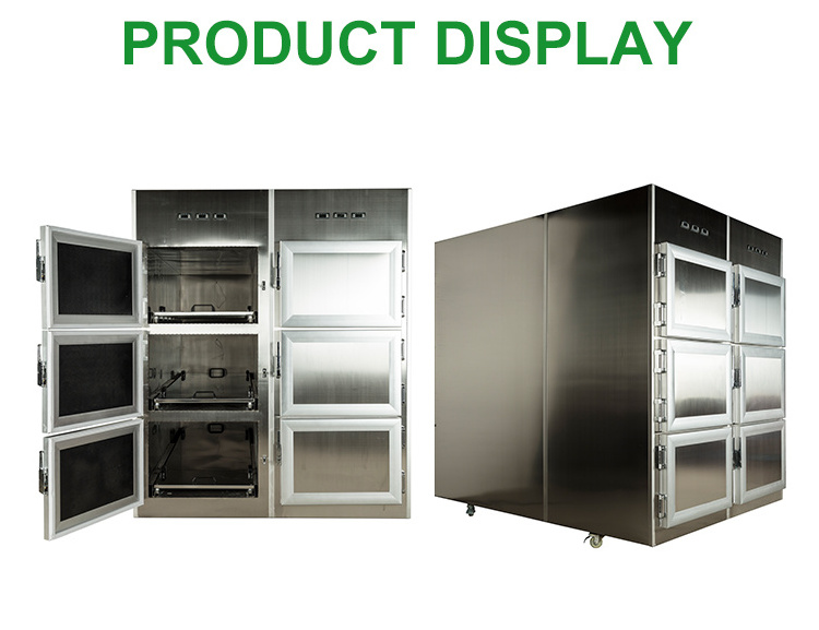 IN-U018 medical equipment hospital 2/6 bodies refrigerated mortuary cabinet freezer morgue corpse fridge