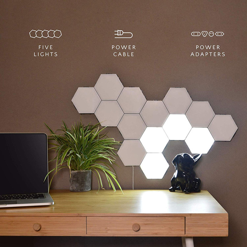 IR 2020 hexagon light  electronics touch sensor wall lamp activated lamps bedisde hexagon honeycomb Quantum led modular light