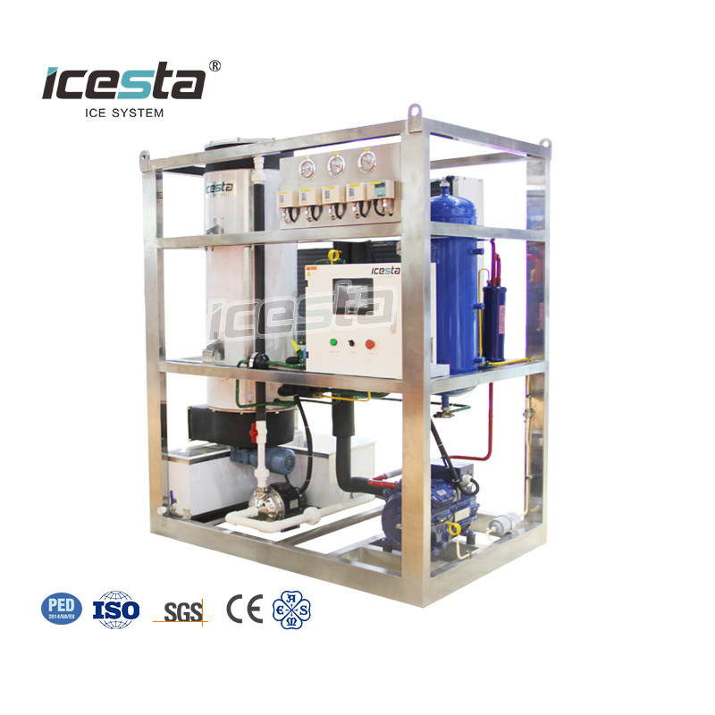 ICESTA automatic High Productivity ice tube Long Service Life 3 Tons Crystal Cylinder Tube Ice Machine For Drinks