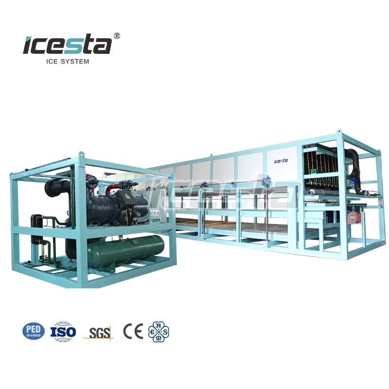 Customized ICESTA automatic 1t 2t 3t 5t 8t 10t 15t 20t 25t 30t 40t industrial Ice block making machine