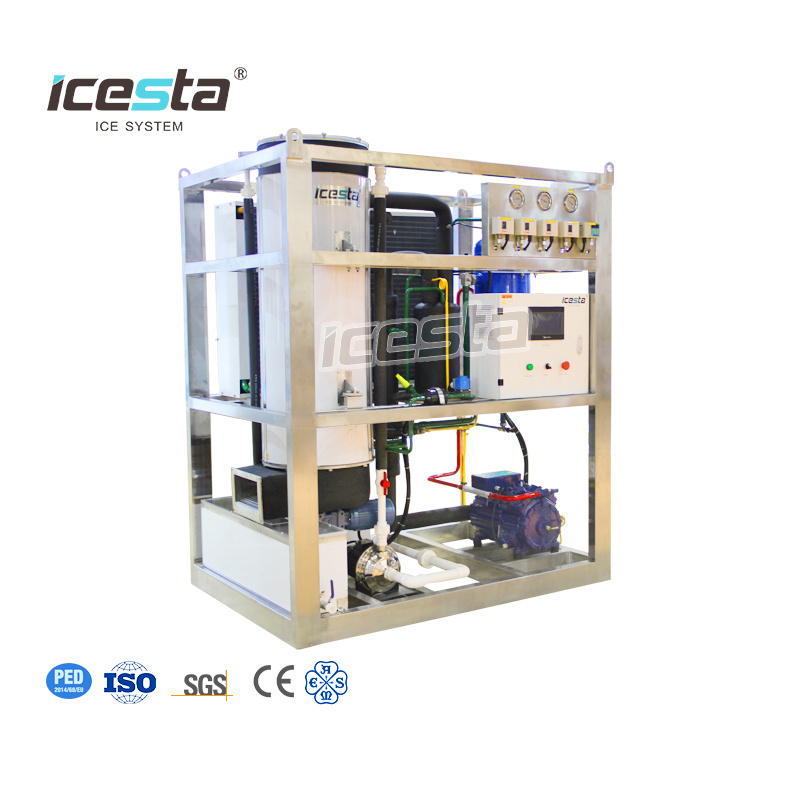 ICESTA automatic High Productivity ice tube Long Service Life 3 Tons Crystal Cylinder Tube Ice Machine For Drinks