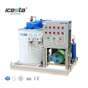 ICESTA automatic High reliable ice flake Long Service Life 1 Ton seawater flake ice machine for fishing boat