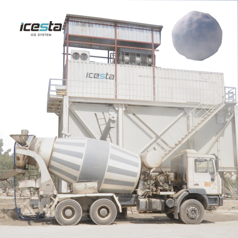 ICESTA 20t 50t 100 ton  outdoor artificial fog ice flake machine Snow making Machine for ski Resort for sale