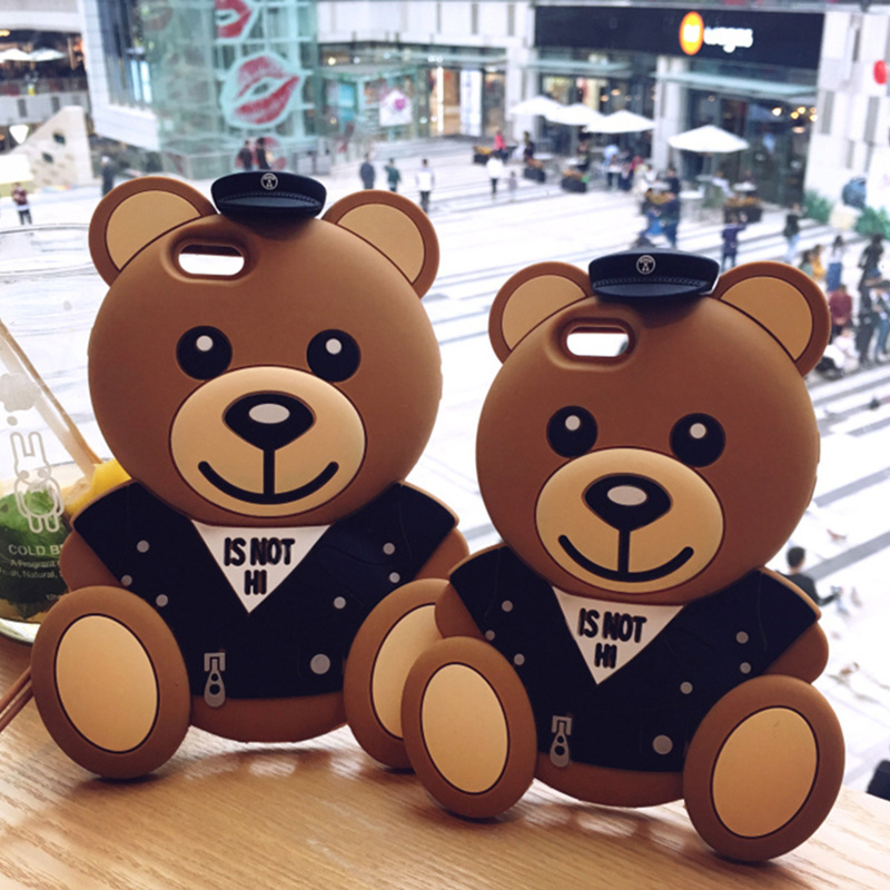 3D Cute Teddy Bear Silicone Mobile Phone for iphone 8 Case