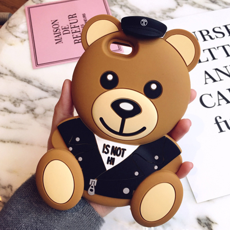 3D Cute Teddy Bear Silicone Mobile Phone for iphone 8 Case