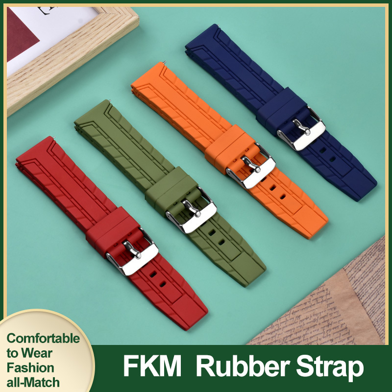 Quick Release Spring Bar FKM Rubber 22 mm Rubber Watch Strap